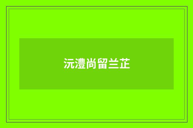 沅澧尚留兰芷