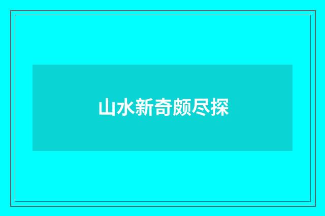 山水新奇颇尽探
