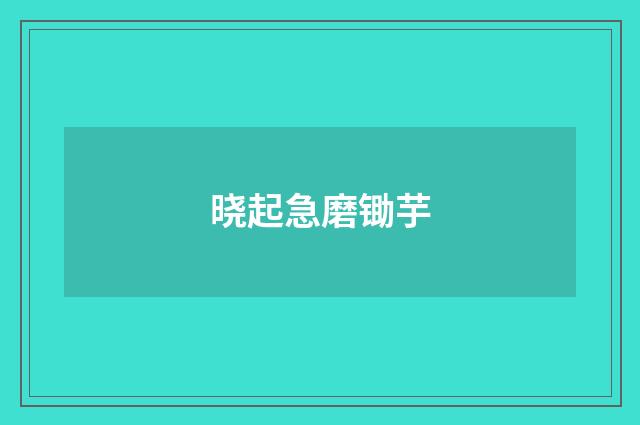 晓起急磨锄芋