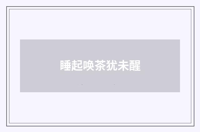 睡起唤茶犹未醒