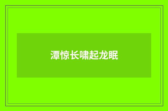 潭惊长啸起龙眠