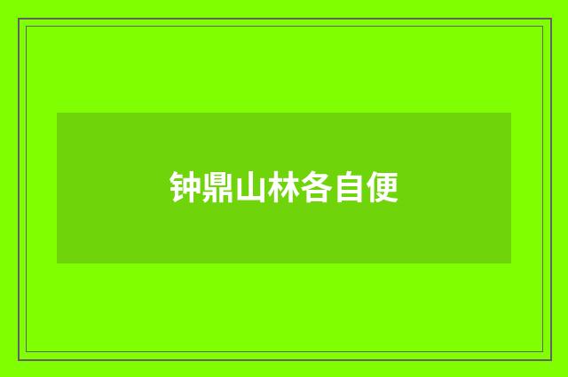 钟鼎山林各自便