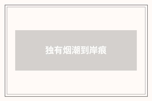 独有烟潮到岸痕