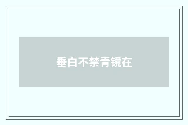 垂白不禁青镜在