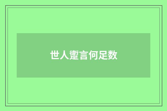 世人躗言何足数