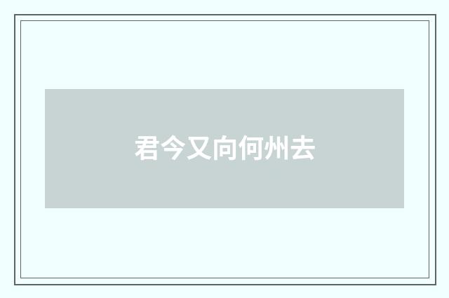 君今又向何州去