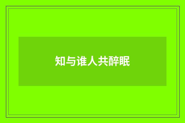 知与谁人共醉眠