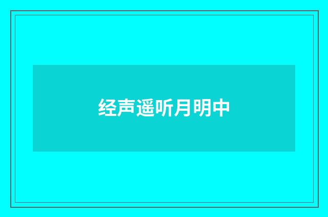 经声遥听月明中