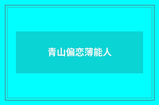 青山偏恋薄能人