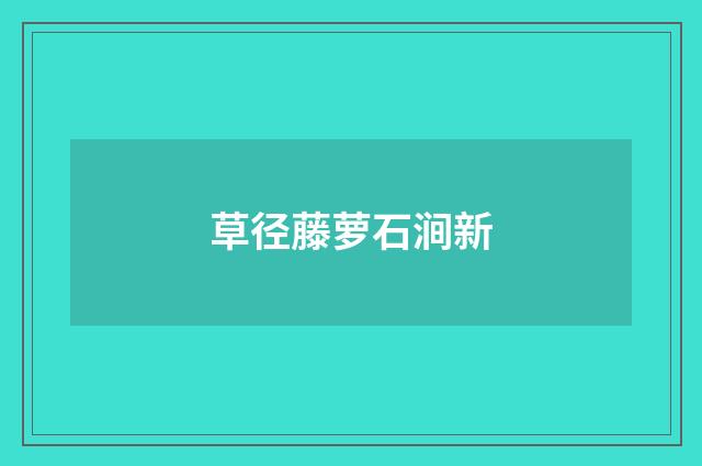 草径藤萝石涧新