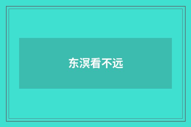 东溟看不远