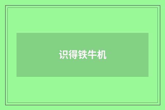 识得铁牛机