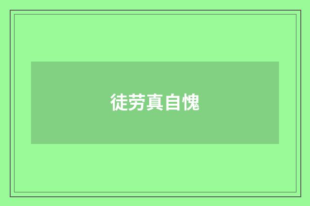 徒劳真自愧