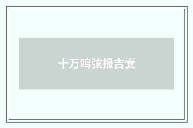 十万鸣弦报吉囊