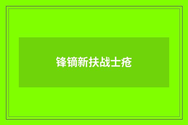 锋镝新扶战士疮