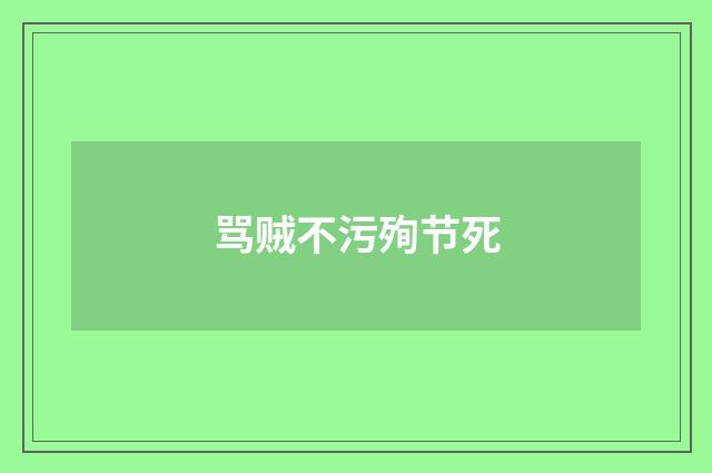 骂贼不污殉节死