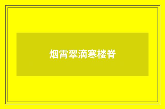 烟霄翠滴寒楼脊