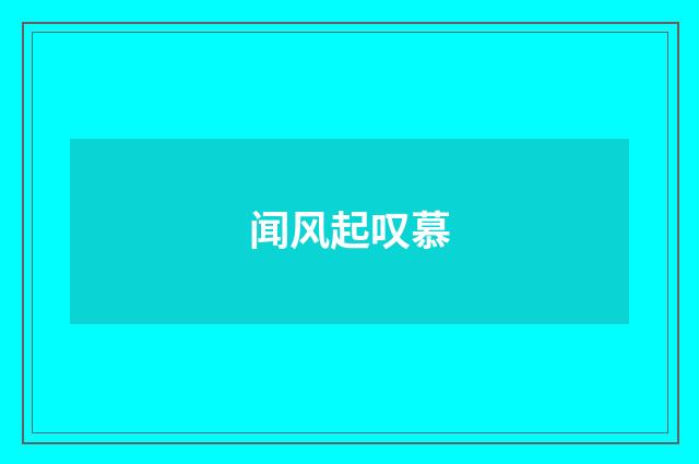 闻风起叹慕