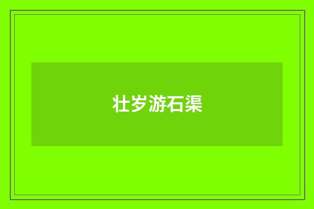 壮岁游石渠