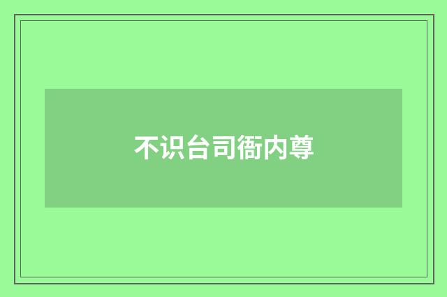 不识台司衙内尊