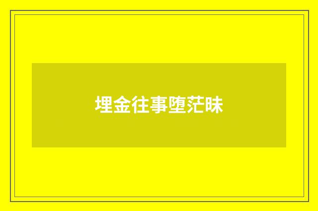 埋金往事堕茫昧