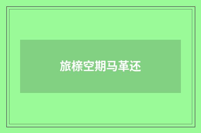 旅榇空期马革还