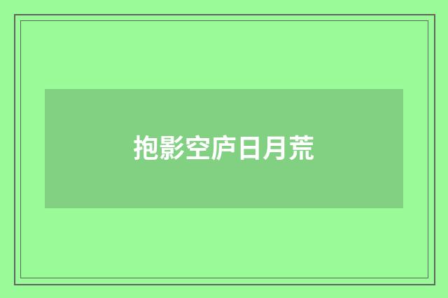 抱影空庐日月荒