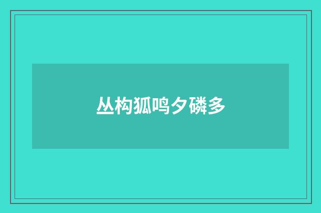 丛构狐鸣夕磷多