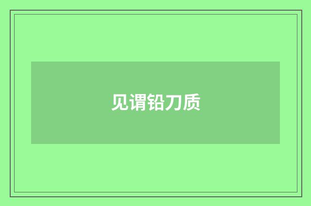 见谓铅刀质