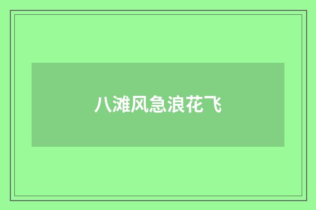 八滩风急浪花飞