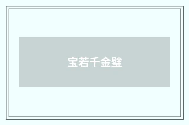 宝若千金璧