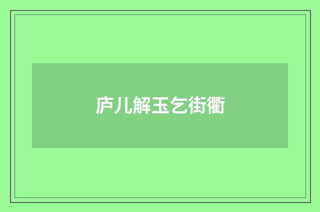 庐儿解玉乞街衢