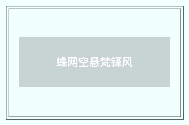 蛛网空悬梵铎风