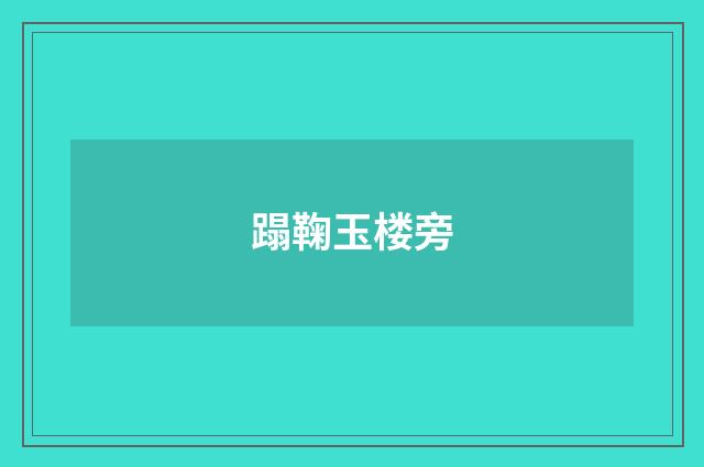 蹋鞠玉楼旁