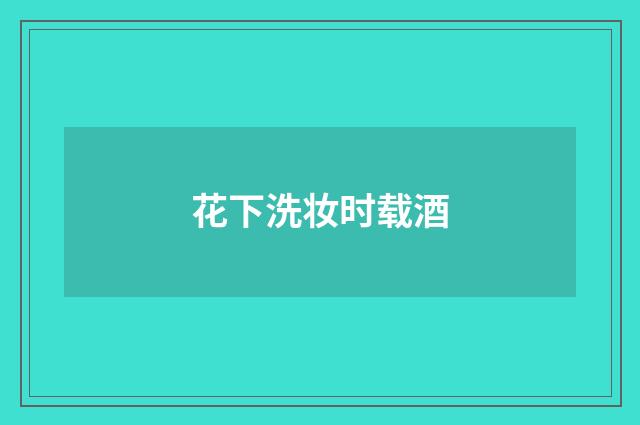 花下洗妆时载酒