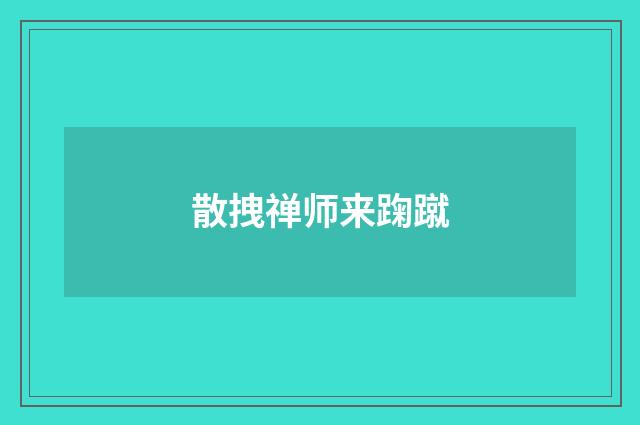 散拽禅师来踘蹴