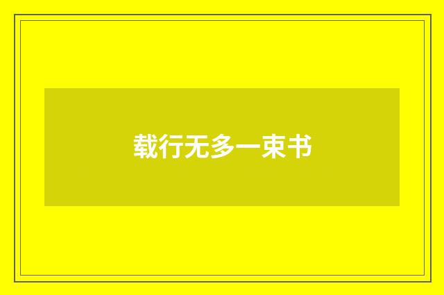 载行无多一束书