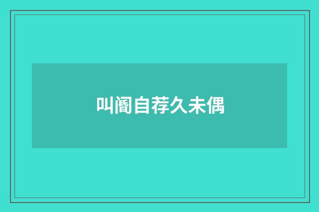 叫阍自荐久未偶