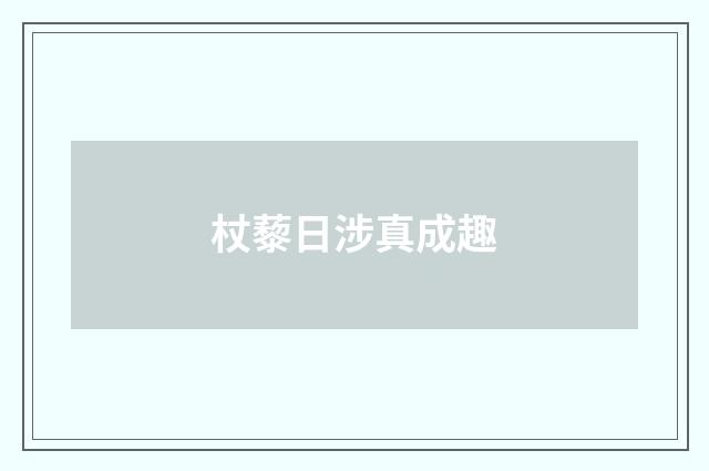 杖藜日涉真成趣