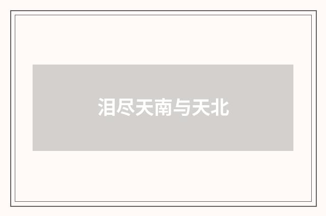 泪尽天南与天北