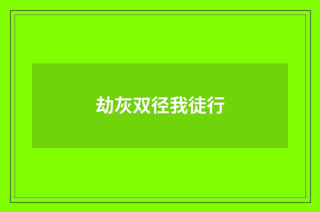 劫灰双径我徒行