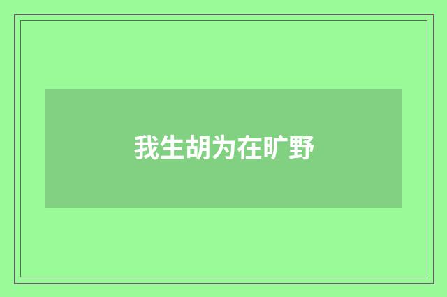 我生胡为在旷野