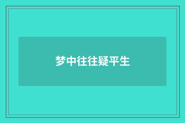 梦中往往疑平生