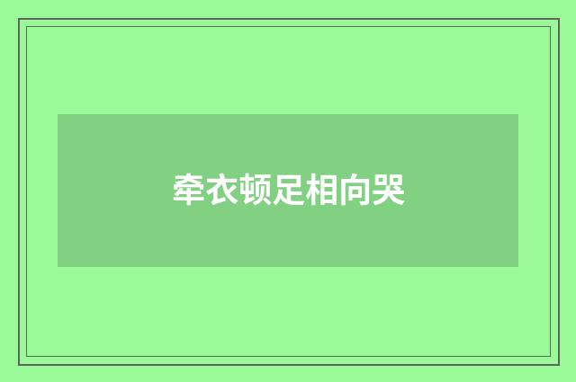牵衣顿足相向哭