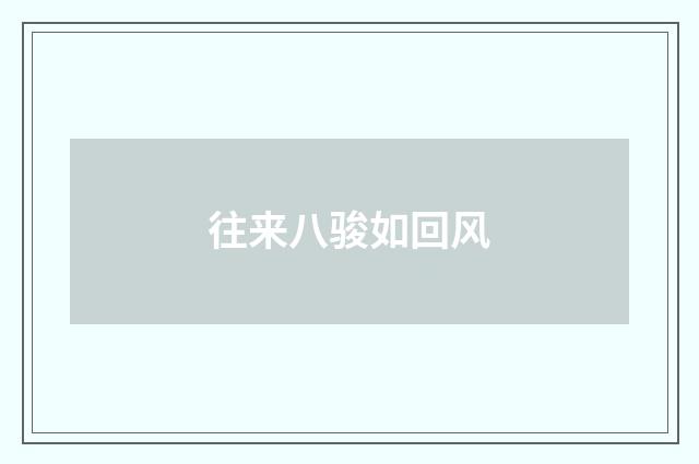 往来八骏如回风
