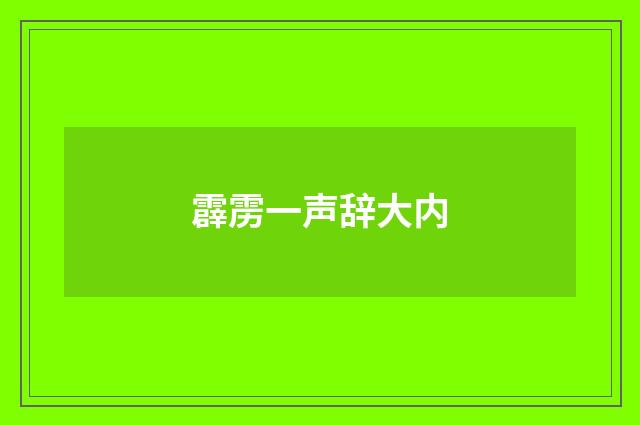 霹雳一声辞大内