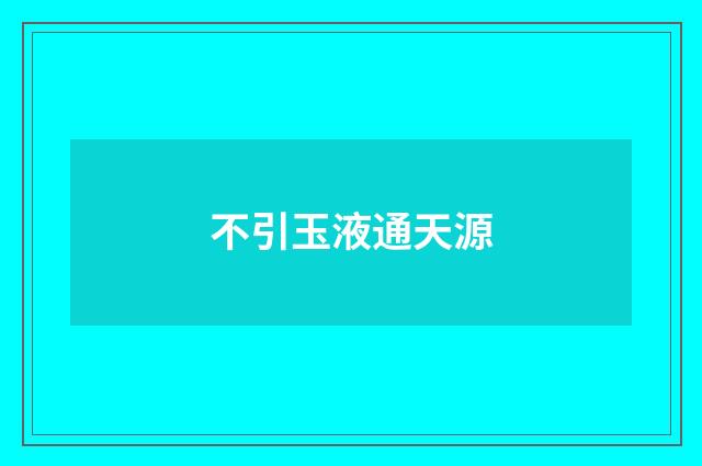 不引玉液通天源