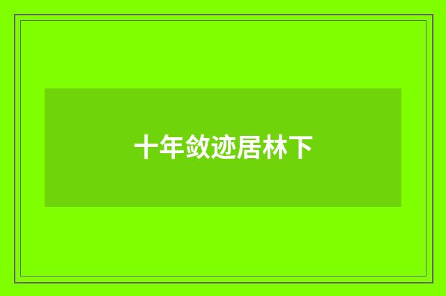 十年敛迹居林下