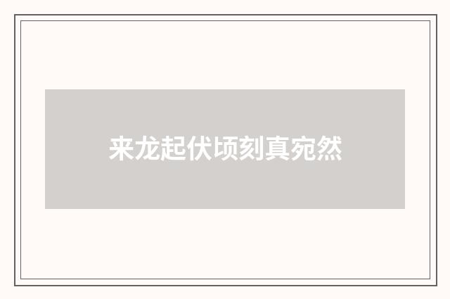 来龙起伏顷刻真宛然
