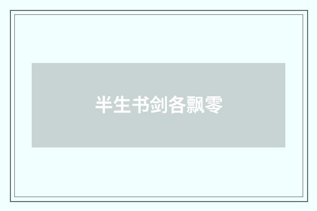半生书剑各飘零